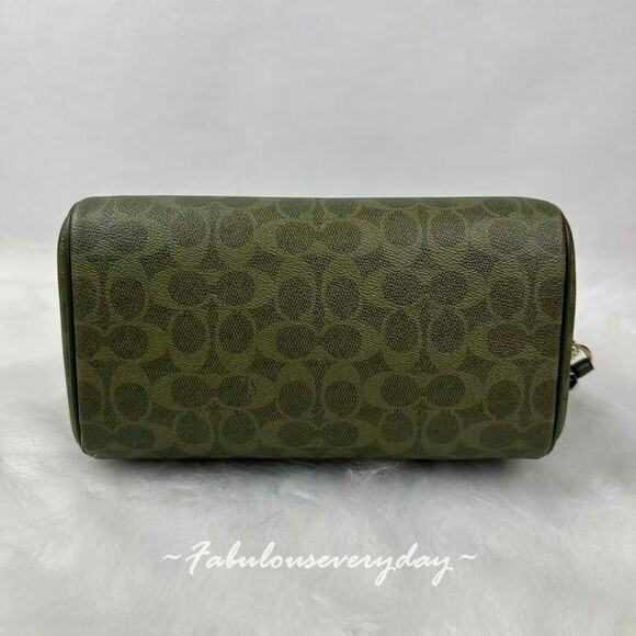 Coach Rowan Satchel Crossbody Bag In Signature Canvas/Gold/Olive CV961 NWT - Picture 7 of 9